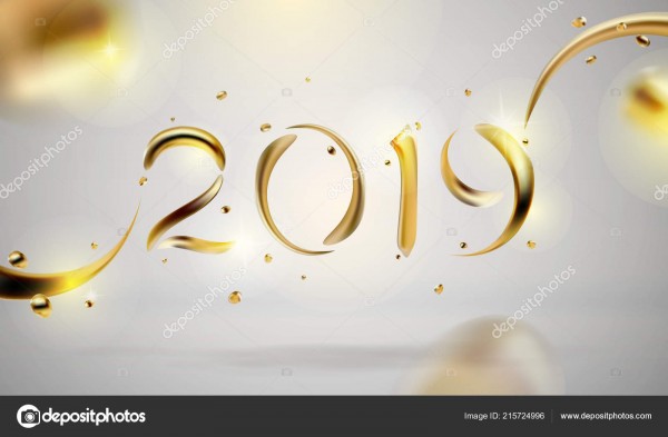 Abstrato dourado 2019 reveillon de elementos gráficos lÃquidos Abstrato dourado 2019 reveillon de elementos gráficos lÃquidos