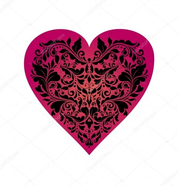 Convite de casamento com forma de coraÃ§Ã£o floral â vetores de