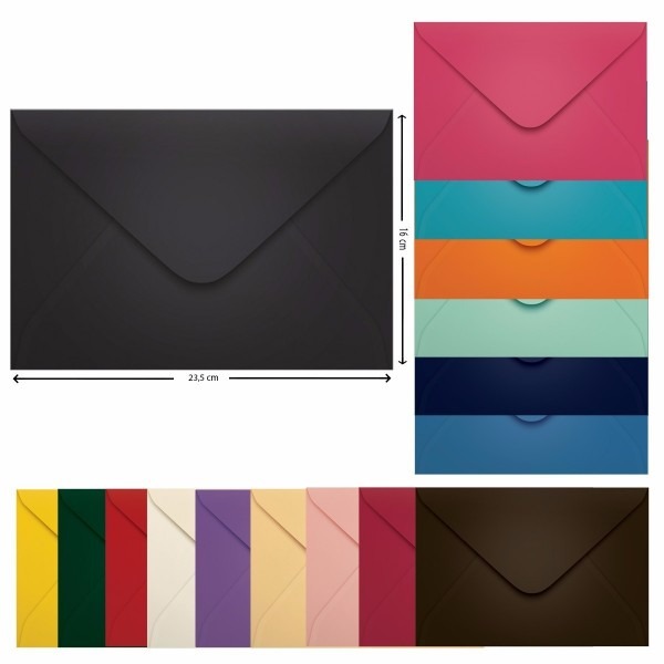 Envelope convite 160x235 cartagena laranja scrity 100 unidad