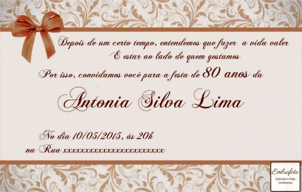 Exclusivo hd frases para convite de 80 anos