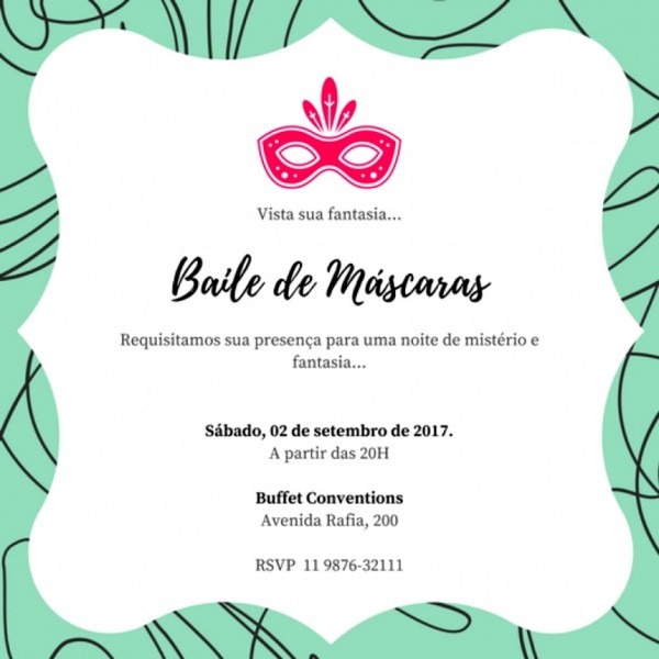 Impressionante de convite festa online virtual a fantasia no elo7
