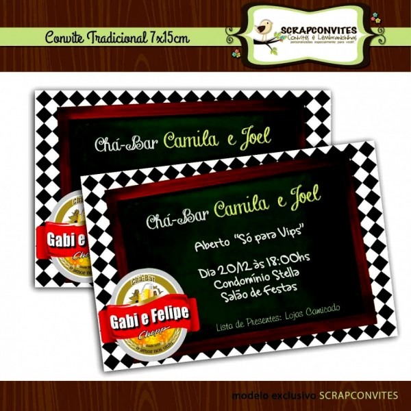 Inspirador convite aniversario boteco no elo7 scrapconvites artes