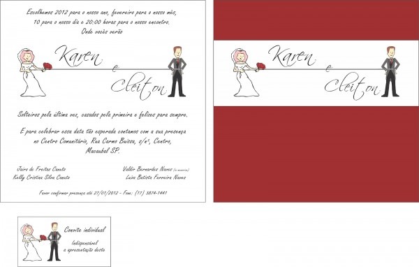 Convite de casamento noivinhos ou foto Convite de casamento noivinhos ou foto