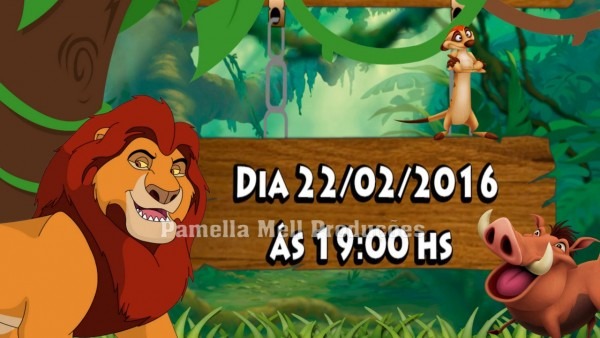Convite animado o rei leão by pamella mell Convite animado o rei leão by pamella mell