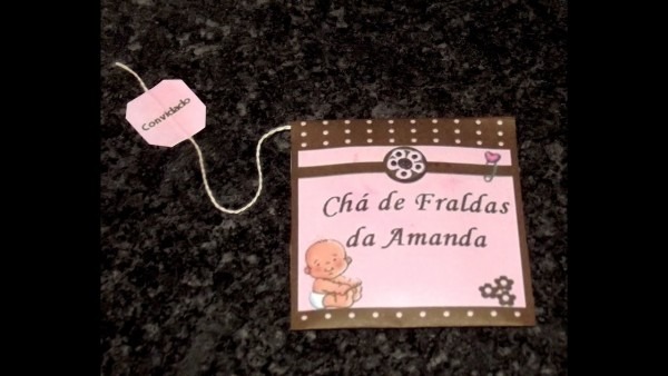 Passo a passo convite de chá de bebê fraldas Passo a passo convite de chá de bebê fraldas