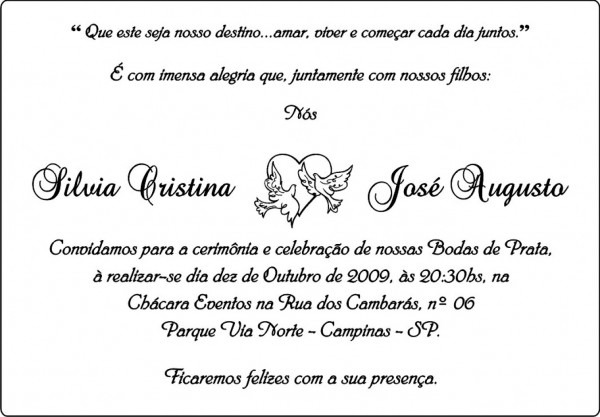Modelo de texto para convite surpreendente dutra grafica convites