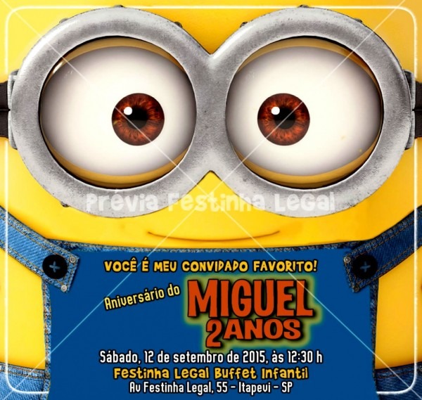 Nico de convite aniversario virtual gratis digital dos minions no