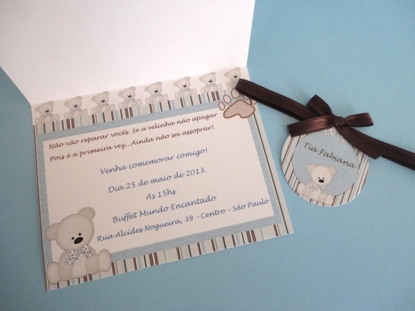 03 convites chÃ¡ bebe personalizado menino menina