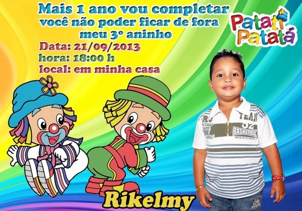 30 convites patati patatÃ¡ 10x15 com foto