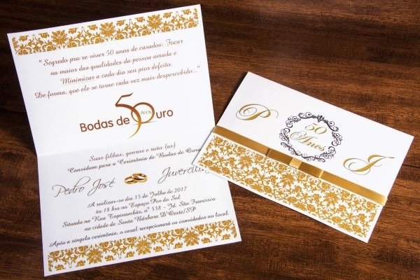 45 convites bodas de ouro