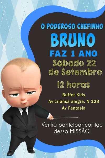 Convite o poderoso chefinho digital no elo7 Convite o poderoso chefinho digital no elo7