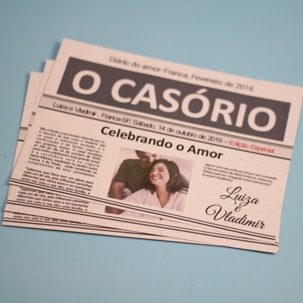 70 convite casamento criativo jornal personalizado com foto