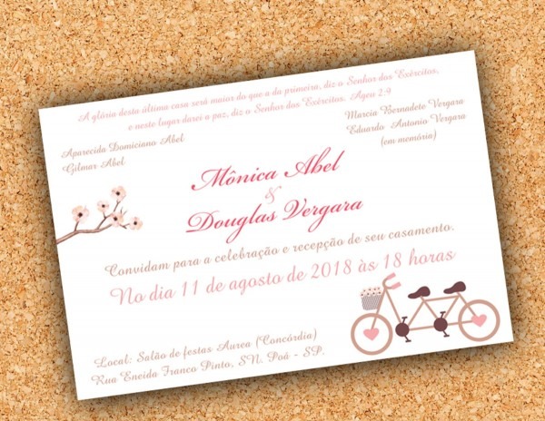 Arte convite casamento bicicleta no elo7 Arte convite casamento bicicleta no elo7