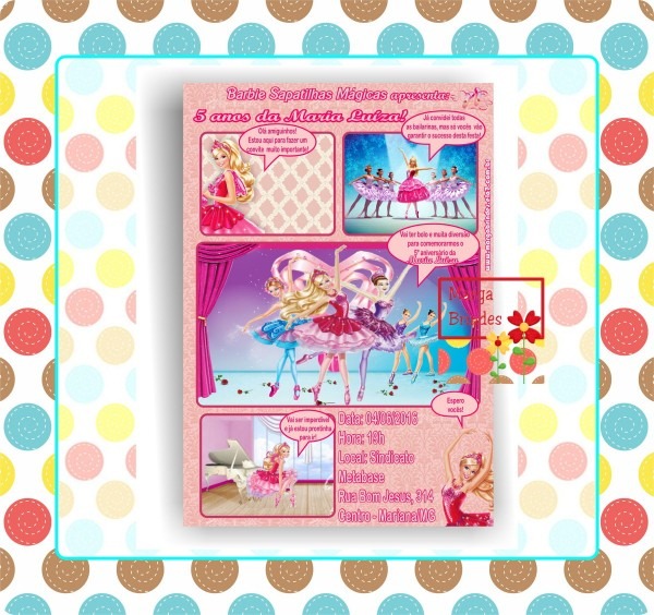 Barbie sapatilhas mágicas convite gibi no elo7 Barbie sapatilhas mágicas convite gibi no elo7