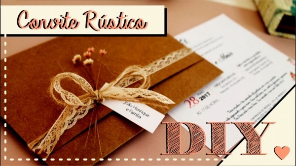 Bonito de convite rustico casamento passo a como fazer r stico diy