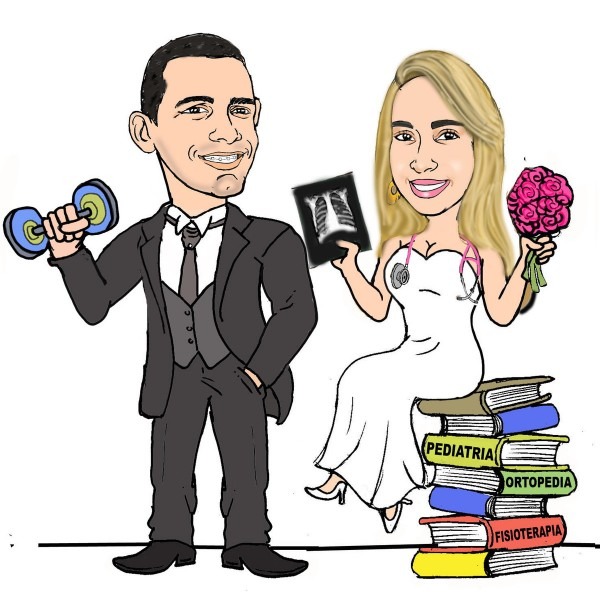 Caricatura para convite de casamento no elo7