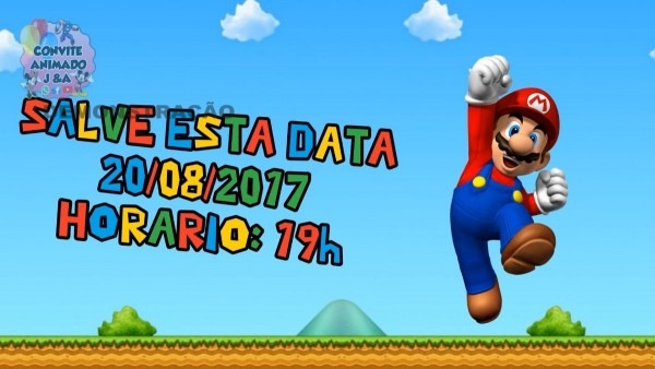 Convite animado super mario