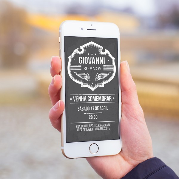 Convite digital masculino aniversário adulto mod6 no elo7 Convite digital masculino aniversário adulto mod6 no elo7