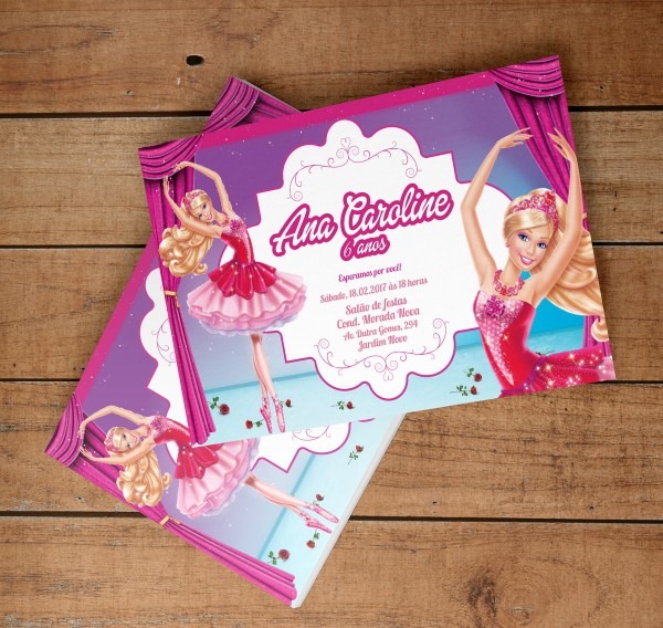 Convite barbie e as sapatilhas mágicas no elo7 Convite barbie e as sapatilhas mágicas no elo7