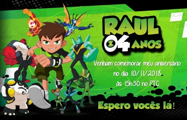 Convite ben 10 no elo7 Convite ben 10 no elo7