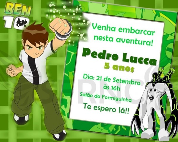 Convite cartão digital whatsapp aniversário infantil ben 10 Convite cartão digital whatsapp aniversário infantil ben 10