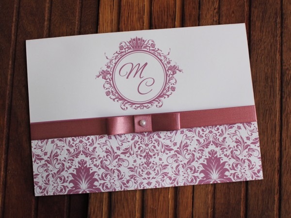 Convite casamento rose