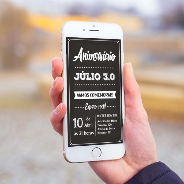 Convite digital aniversário chalkboard adulto md5 â convite Convite digital aniversário chalkboard adulto md5 â convite