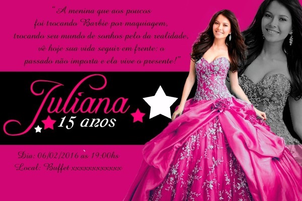 Convites festa de 15 anos debutantes para 15 modelos de