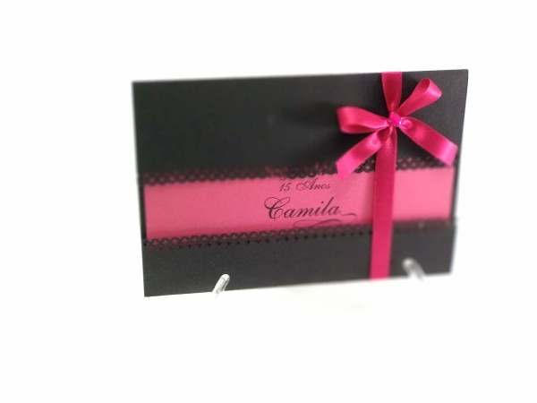 Convite de 15 anos rosa no elo7