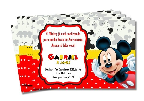 Convite de aniversário mickey Convite de aniversário mickey