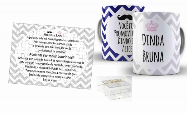 Convite de batizado padrinhos kit dindo e dinda 03 Convite de batizado padrinhos kit dindo e dinda 03