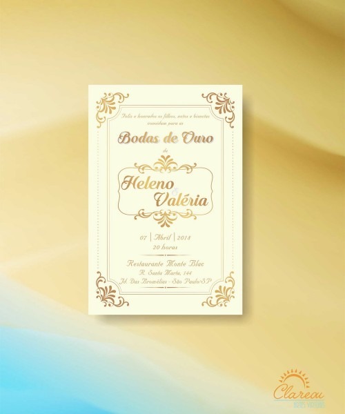 Convite de bodas de ouro clÃssico Convite de bodas de ouro clÃssico
