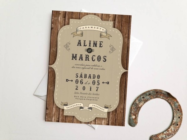 Arte de convite country p imp  no elo7