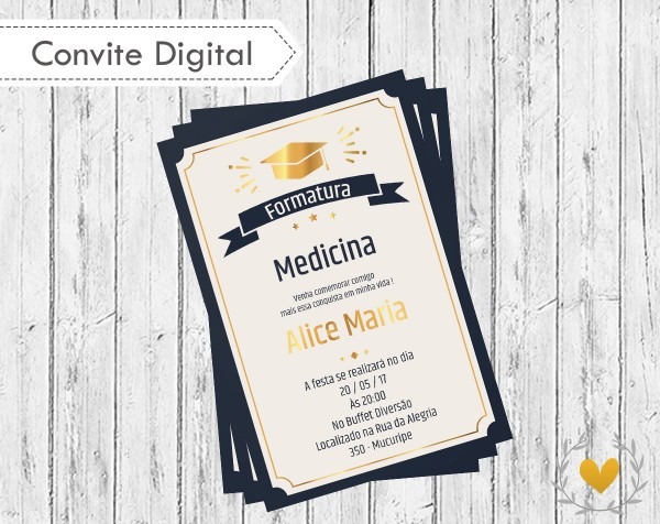 Convite digital formatura no elo7 Convite digital formatura no elo7