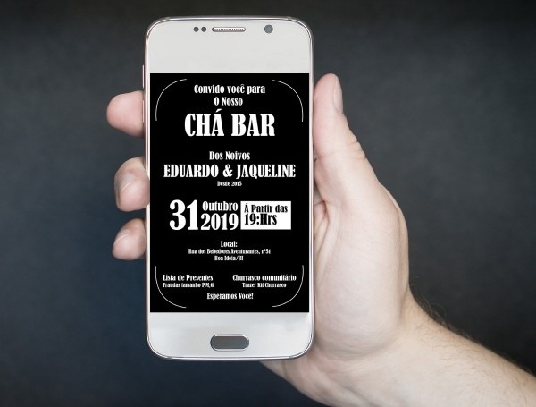 Convite digital virtual chÃ¡ bar