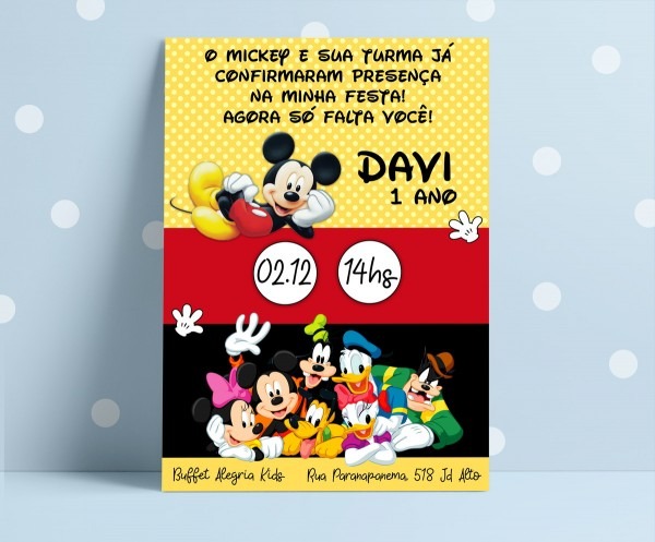 Convite festa mickey Convite festa mickey