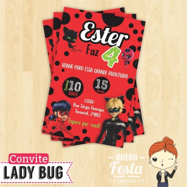 Convite ladybug no elo7 Convite ladybug no elo7