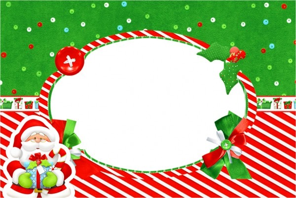 Convite, moldura e cartÃ£o natal vermelho e verde