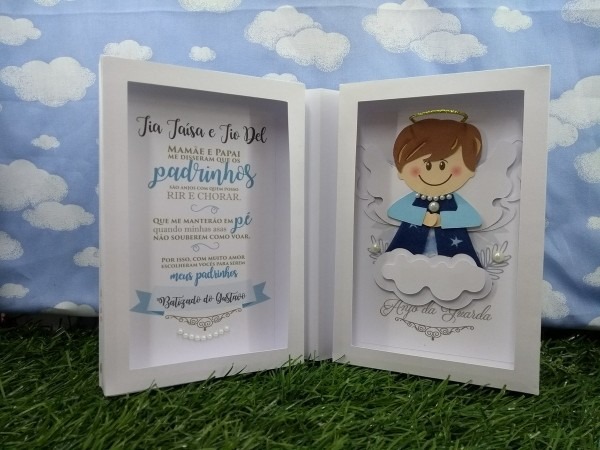 Convite para padrinho de batizado anjo da guarda menino no elo7 Convite para padrinho de batizado anjo da guarda menino no elo7