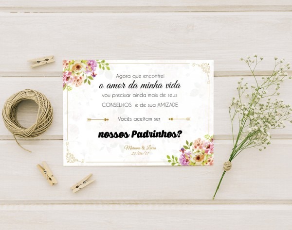 Convite para padrinhos de casamento no elo7 Convite para padrinhos de casamento no elo7