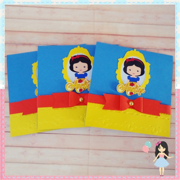 Convite pop up 3d branca de neve no elo7