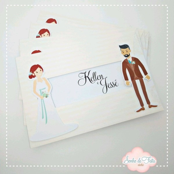 Convite retrátil noivinhos Convite retrátil noivinhos
