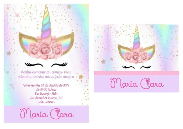 Convite unicórnio 012 no elo7 Convite unicórnio 012 no elo7
