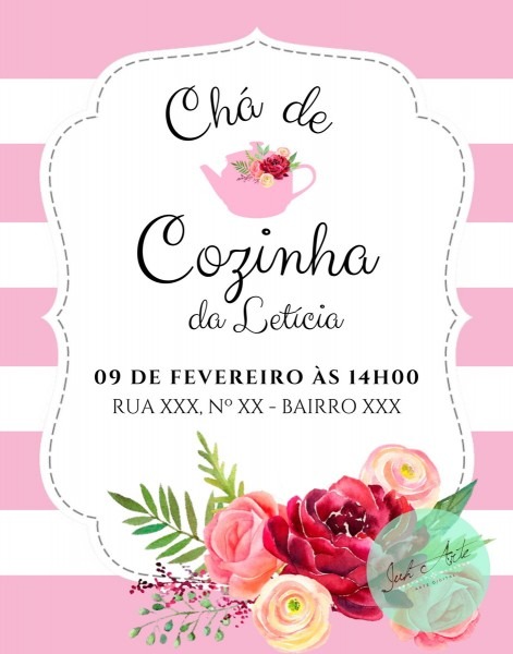 Convite virtual chÃ¡ de cozinha no elo7