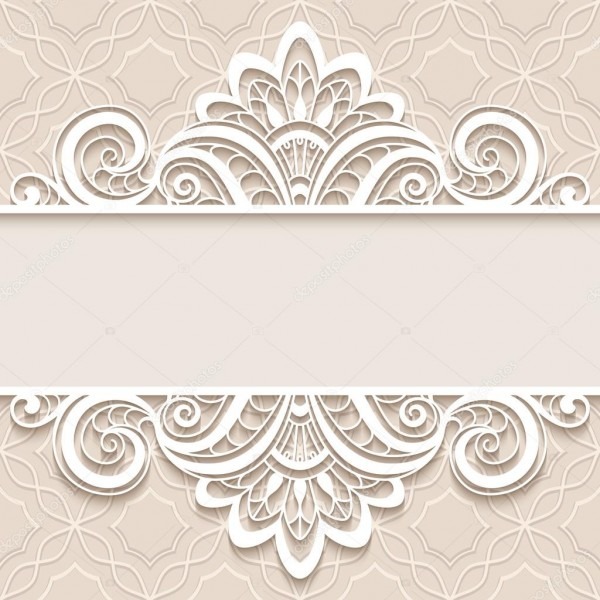 Frame de papel ornamental com borda de renda â vetores de stock