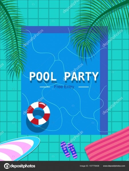 Conceito de convite de festa piscina  fundo do cartaz vector verÃ£o