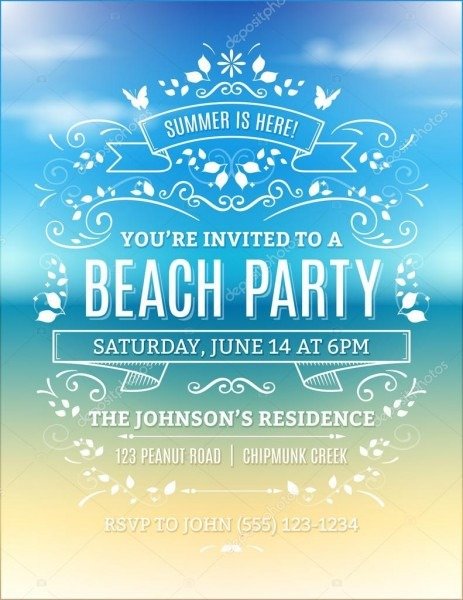 Convite para festa de praia â vetores de stock Â© cajoer  65997237