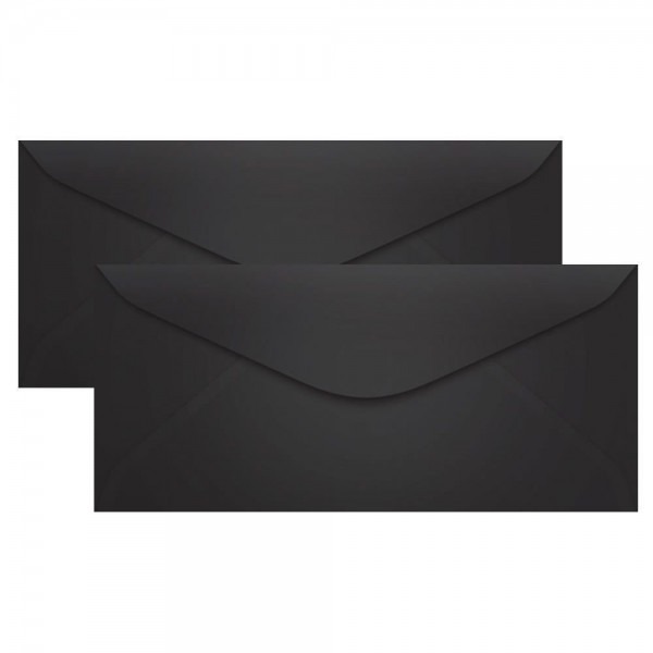 Envelope preto para convite ofÃ­cio 114x229mm 100un
