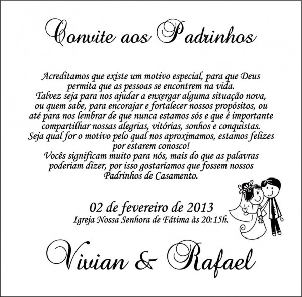 Frases para convidar padrinhos de casamento imagens convite para