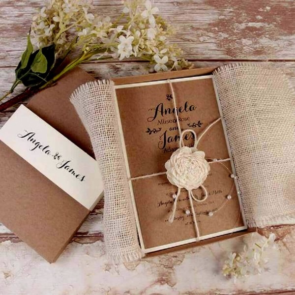 Novo convite de casamento feito a m o no elo7 papel recriado